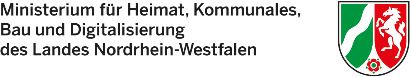 Logo Ministerium für Heimat, Kommunales, Bau und Digitalisierung des Landes Nordrhein-Westfalen