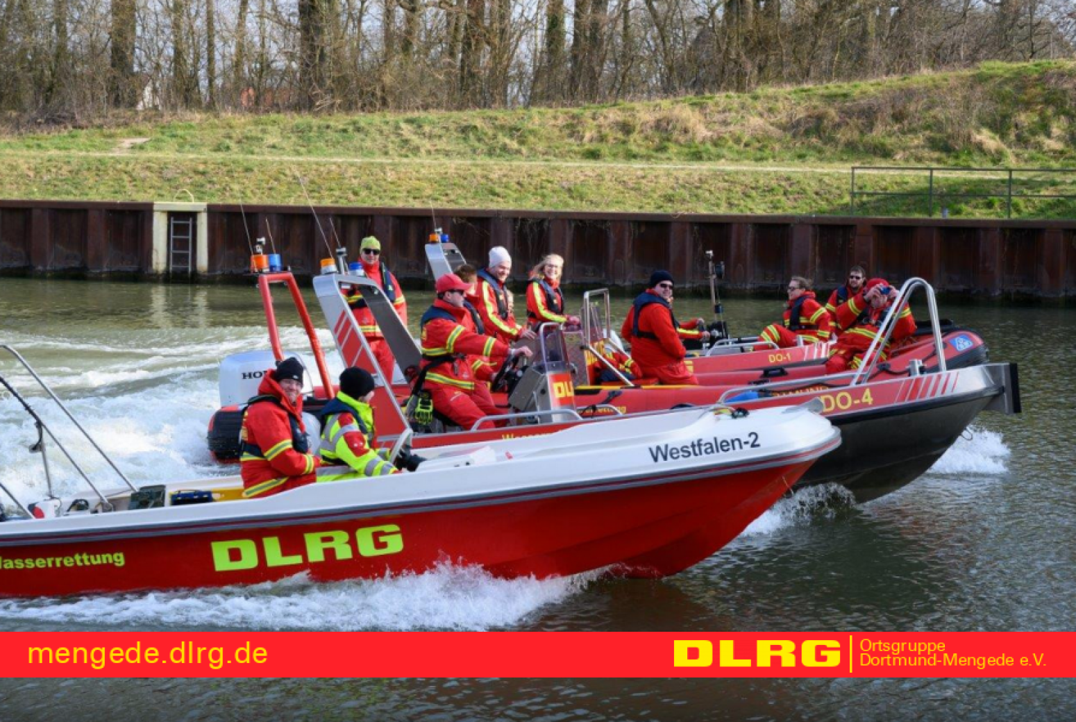 Bootsfahrt des DLRG Ortsgruppe Dortmund Mengede e.V. auf dem Kanal