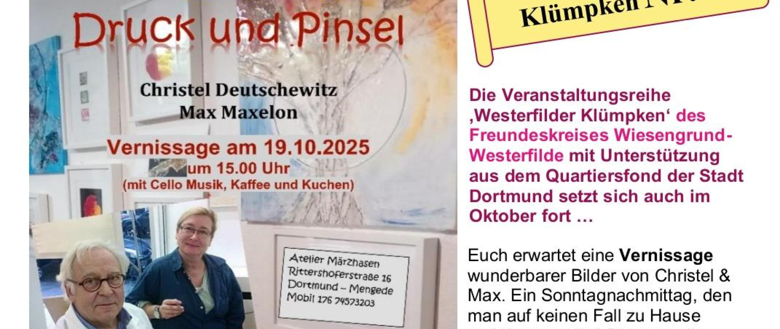 Plakat der Veranstaltungsreihe Westerfilder Klümpken Nr.5