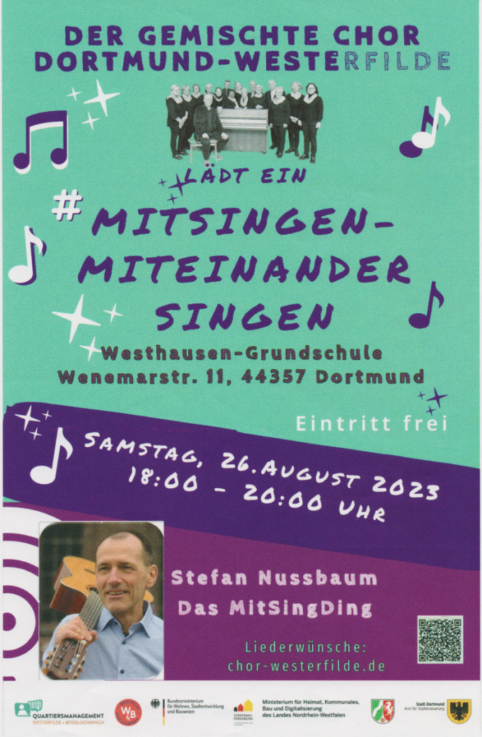 Plakat Mitsingen - Miteinander singen